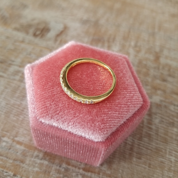 🎉LAST ONE🎉 14kt Yellow Gold Half Eternity Band - Picture 5 of 7